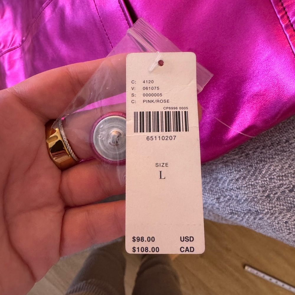 Maeve Metallic Pink Faux Leather skirt - Picture 7 of 9
